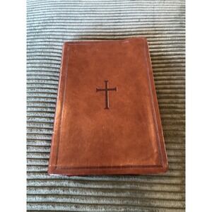 Holman KJV Holy Bible King James Version Brown Leather Embossed Cross